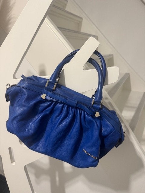 prachtige Kobaltblauwe leren handtas van Twin-set, Ophalen of Verzenden, Zo goed als nieuw, Blauw, Handtas