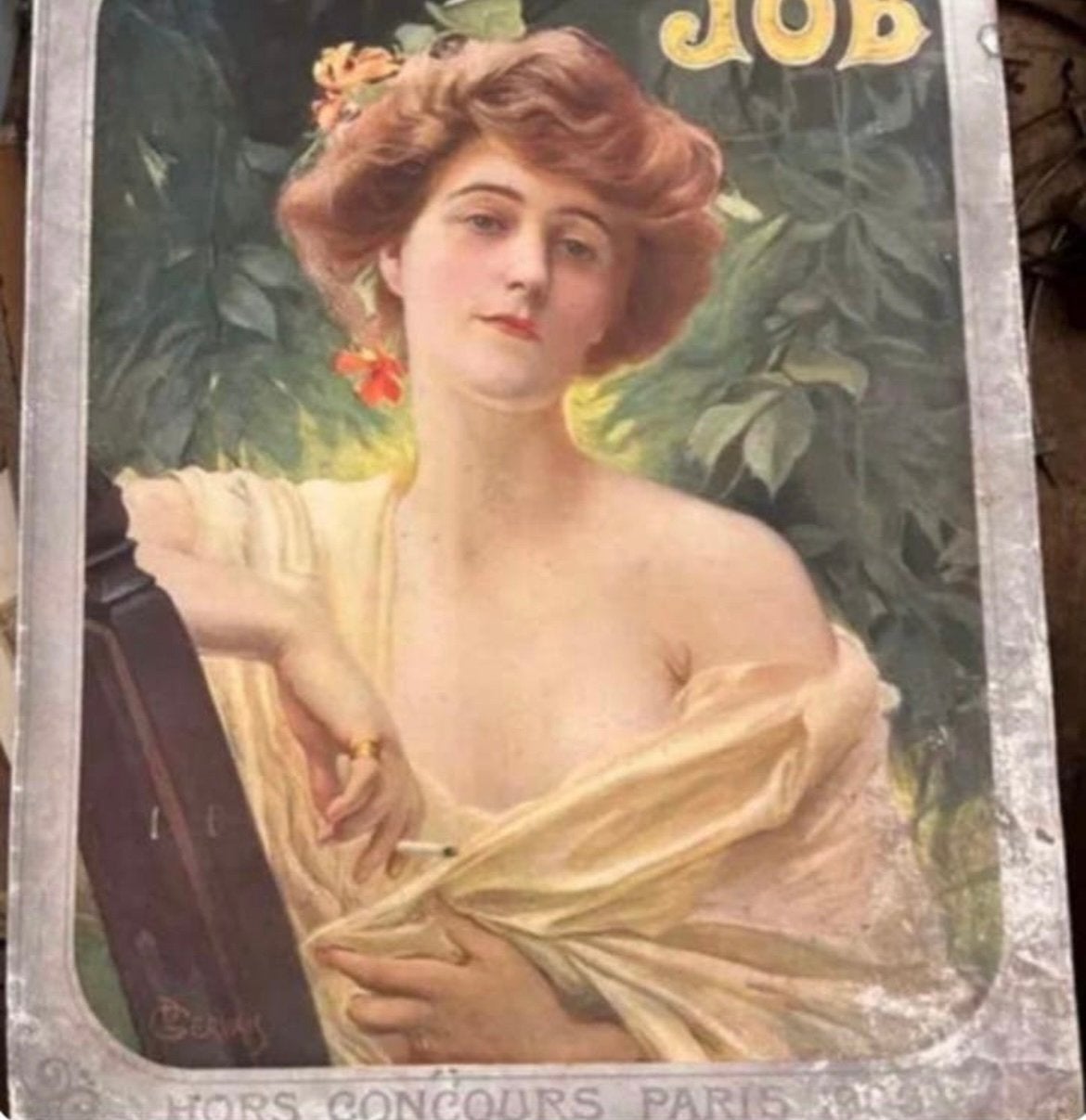 Ancien carton publicitaire JOB 1900, Enlèvement ou Envoi, Utilisé