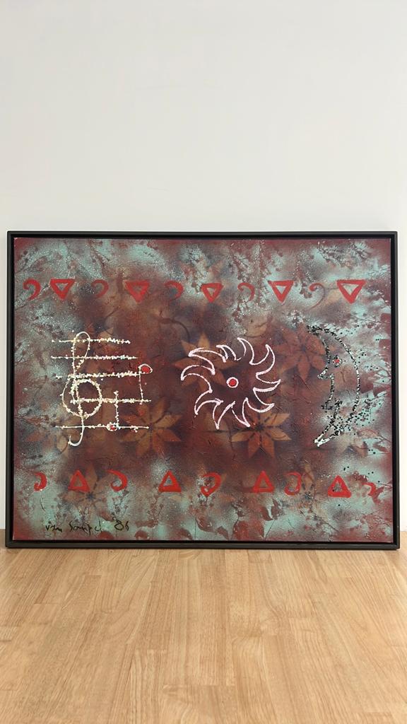 Willy van Sompel, acryl op doek, Antiek en Kunst, Kunst | Schilderijen | Abstract, Ophalen
