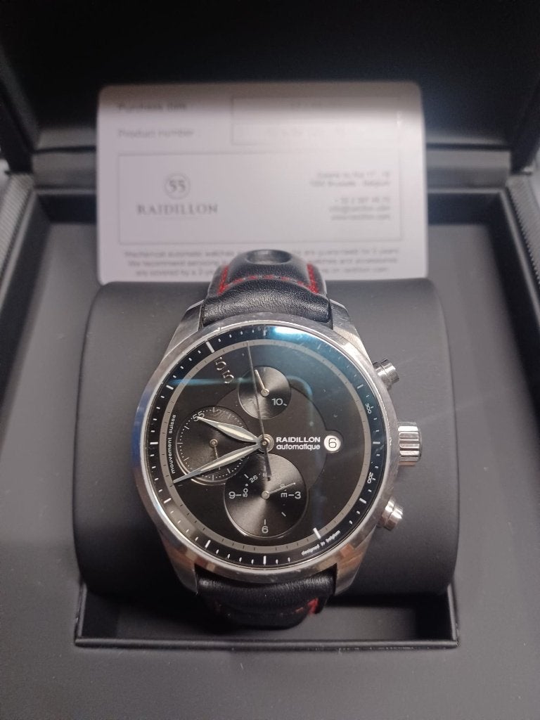 Raidillon automatische chronograaf 42-C10 gelimiteerde, Handtassen en Accessoires, Horloges | Heren, Staal, Polshorloge, Ophalen