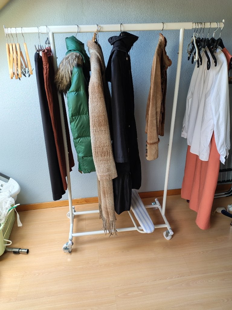 Zeer stevig Wit kledingrek 93cm + 2x20cm, Kleding | Dames, Ophalen, Met wielen, Nieuw