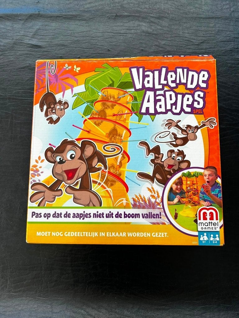 Vallende Aapjes spel – Mattel Games, Hobby en Vrije tijd, Een of twee spelers, Ophalen of Verzenden, Zo goed als nieuw, Mattel