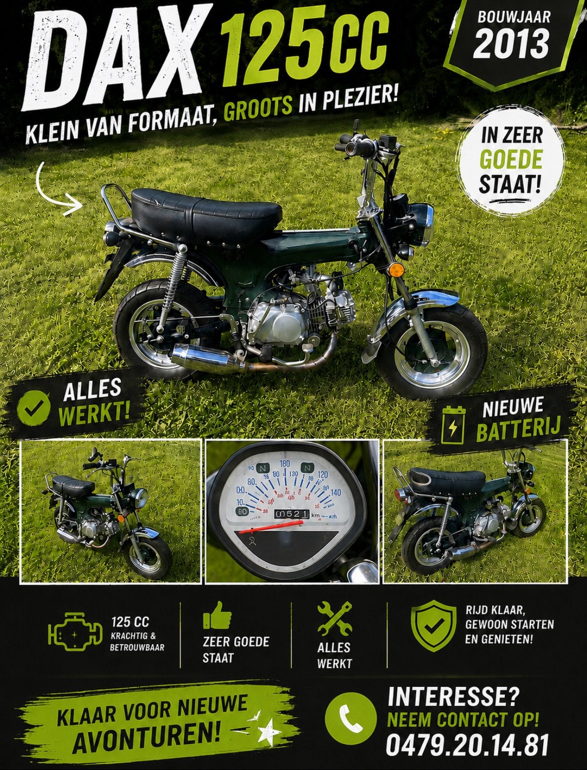 Dax 125cc als nieuw alles werkt, Motoren, Motoren | Honda, Particulier, Occasion