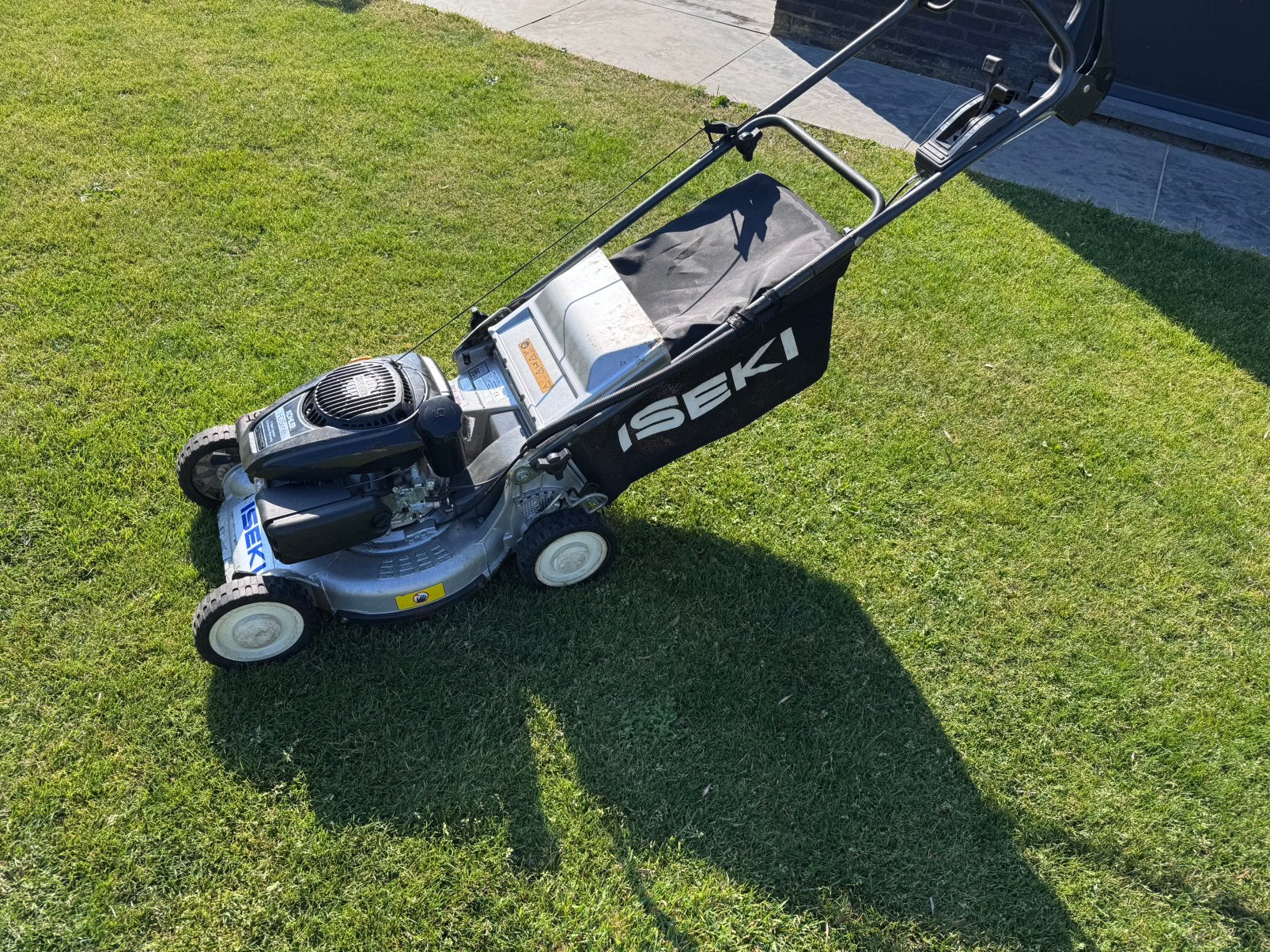 Iseki Grasmaaier Benzine, Jardin & Terrasse, 40 à 49 cm, Enlèvement, Utilisé, Sac de ramassage