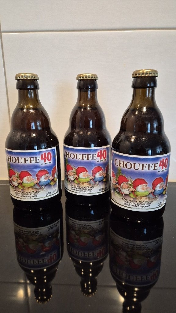 chouffe 3 volle 40 jaar flesjes, Envoi, Comme neuf, Bouteille(s), Autres marques
