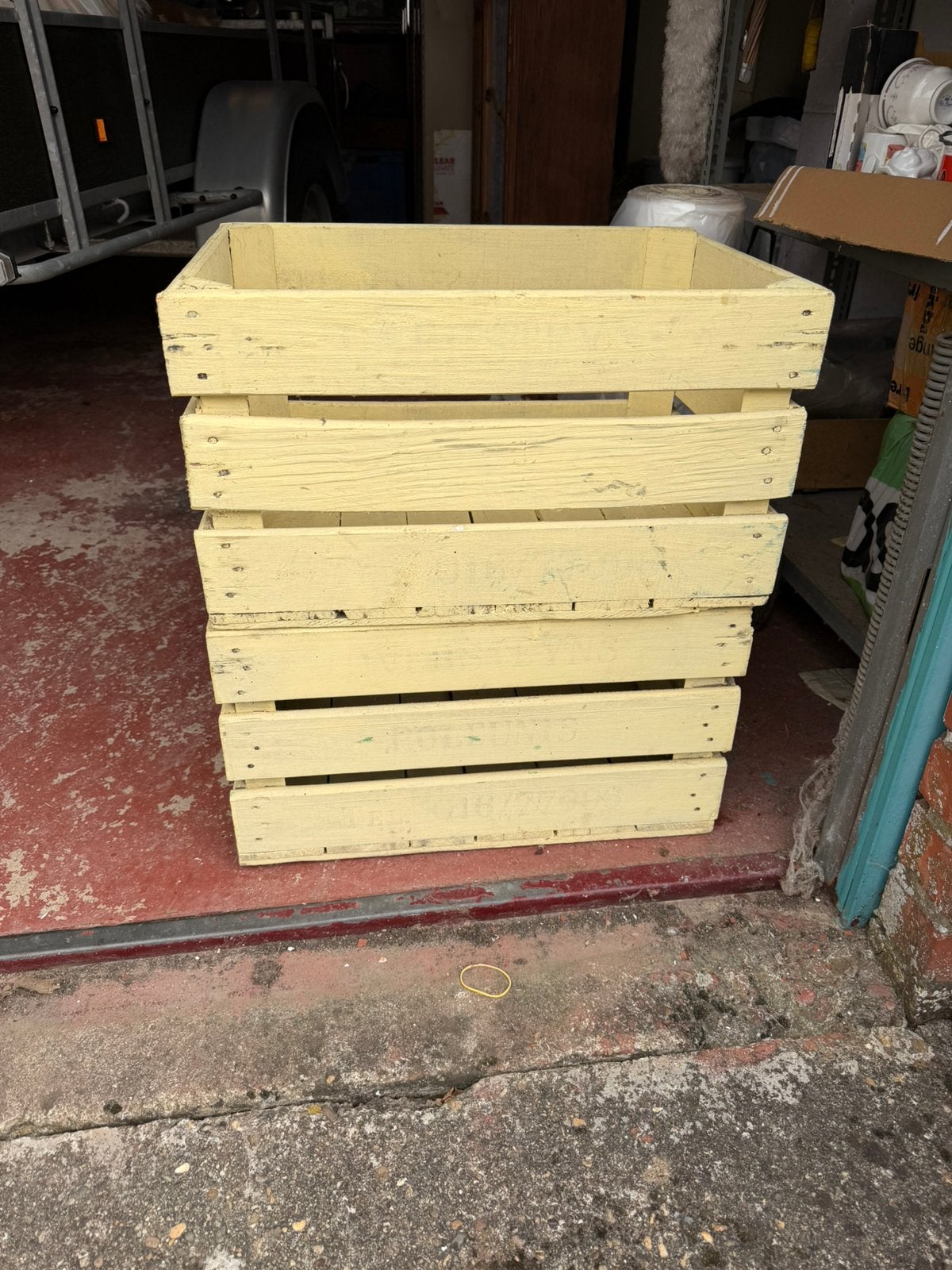 Houten kist, Ophalen, Gebruikt