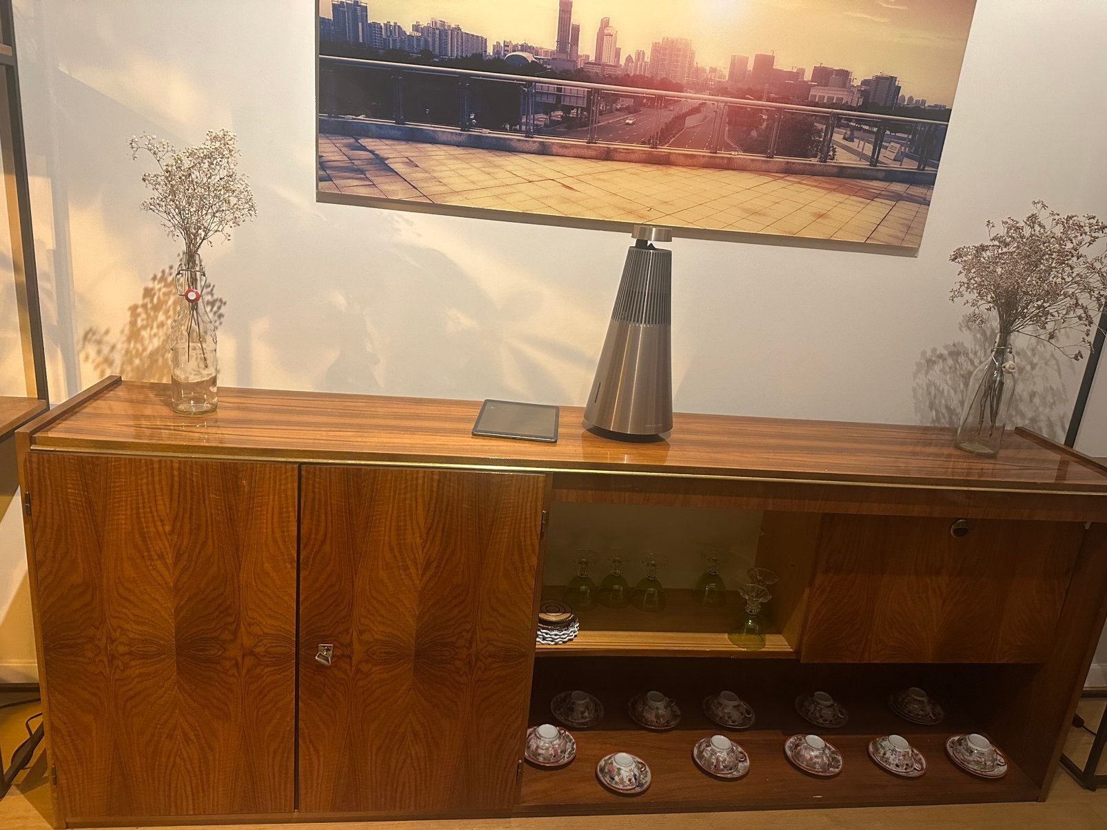 Buffet - Dressoir vintage en palissandre vintage, Ophalen, Gebruikt, Met deur(en), 150 tot 200 cm