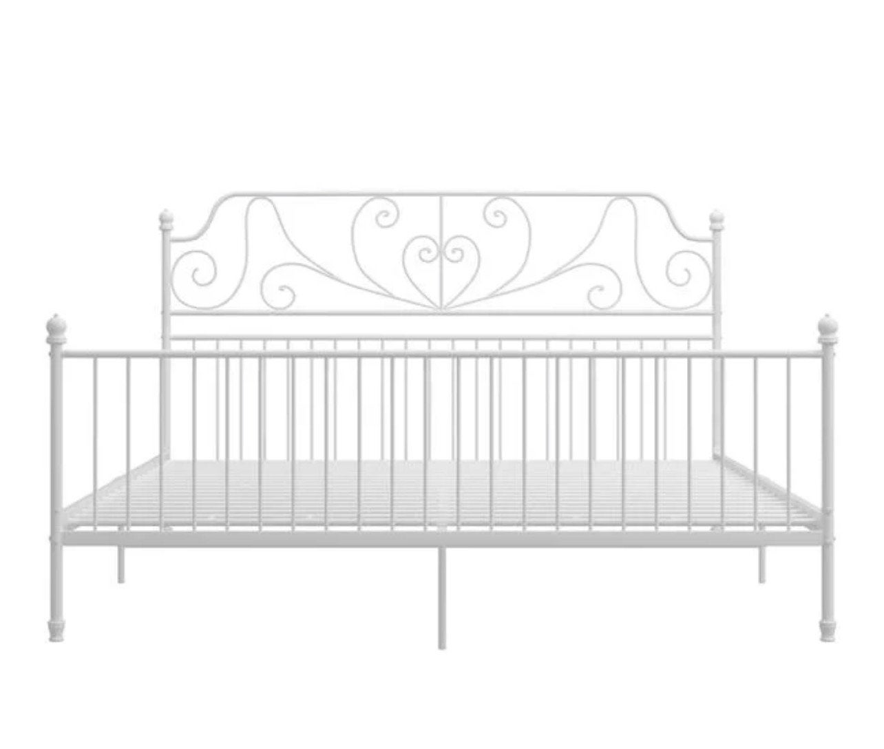 Ikea bed frame 1m60 x 200 wit metaal, Huis en Inrichting, Ophalen, Gebruikt, Wit, Tweepersoons