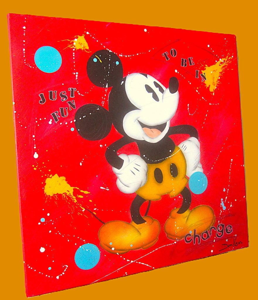 Don Ken - "Just fun to be in charge", Antiquités & Art, Art | Peinture | Moderne, Enlèvement, Encadré