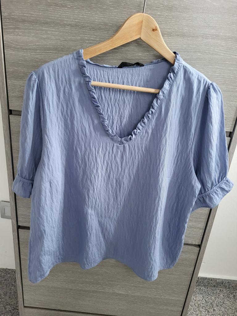 DeFacto lichtblauwe blouse – maat XL –, Kleding | Dames, Topjes, Maat 46/48 (XL) of groter, Ophalen of Verzenden