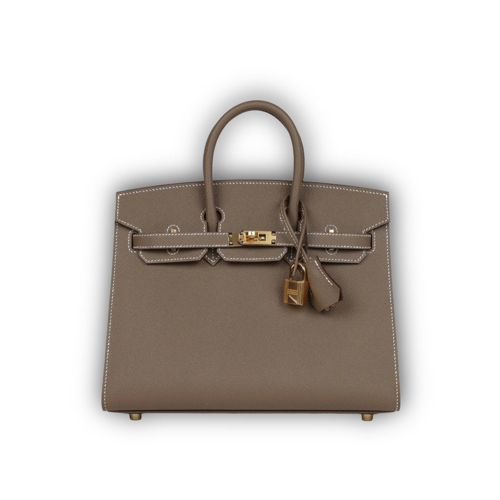 Hermès Birkin 25 Étoupe Epsom Gold Hardware, Handtassen en Accessoires, Tassen | Damestassen, Ophalen of Verzenden, Nieuw, Overige kleuren