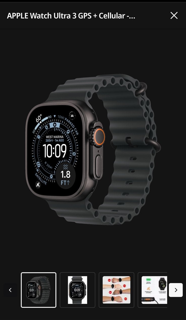 Apple watch 3 ULTRA black, Bijoux, Sacs & Beauté, IOS, Comme neuf, Enlèvement, GPS