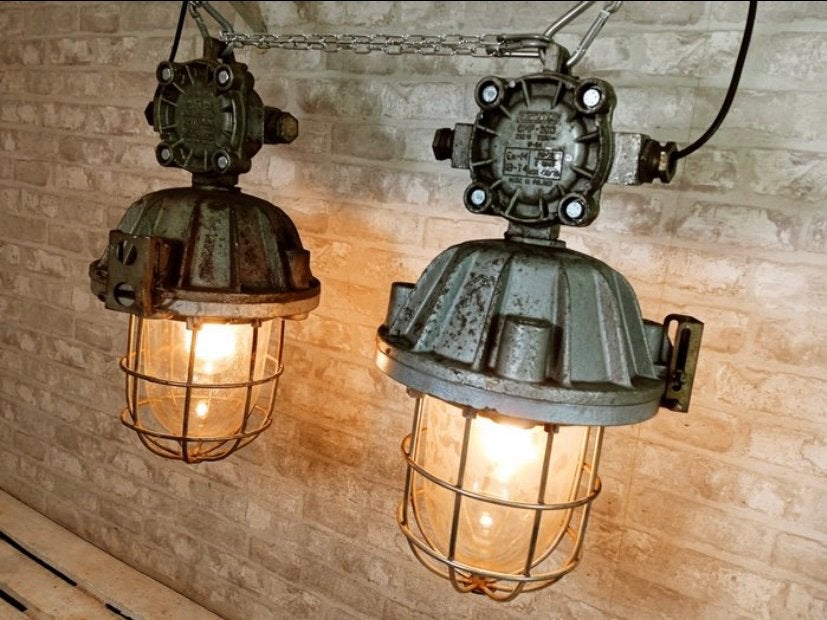 Zaos - hanglamp, industriële lamp, Huis en Inrichting, Ophalen, Gebruikt, Glas, E27 (groot)