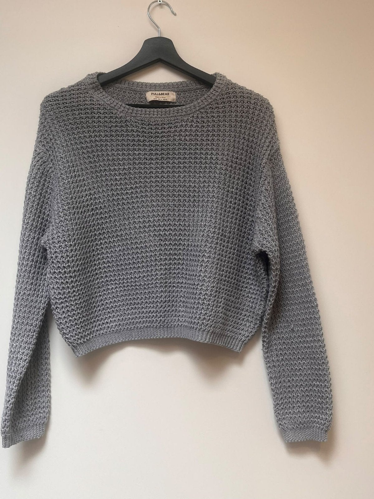 Grijze gebreide Pull&Bear trui - maat M, Kleding | Dames, Maat 38/40 (M), Ophalen of Verzenden, Zo goed als nieuw, Pull & Bear
