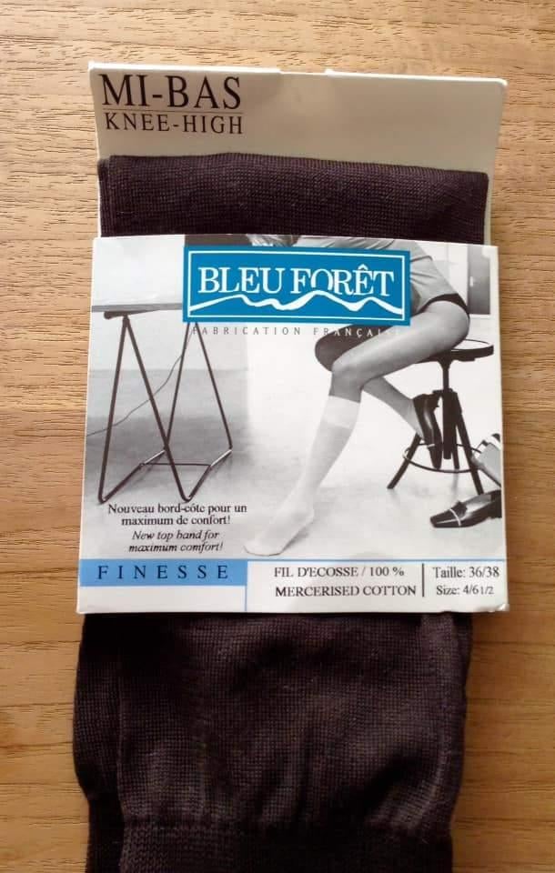 MI-BAS/KNEE-HIGH Bleu Forêt FIL D'ÉCOSSE 100% p.36-38, Neuf, Chaussettes et Chaussettes genoux, Enlèvement ou Envoi, Brun