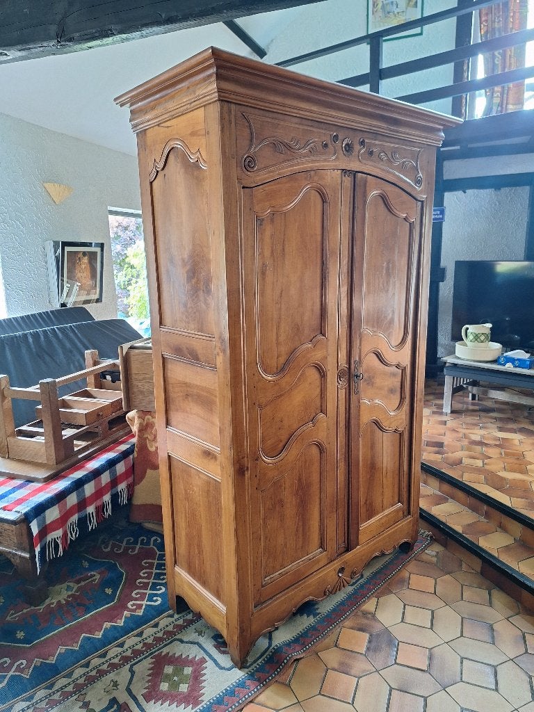 Armoire ancienne - merisier massif surface traitée, Maison & Meubles, 25 à 50 cm, 100 à 150 cm, Utilisé, 200 cm ou plus