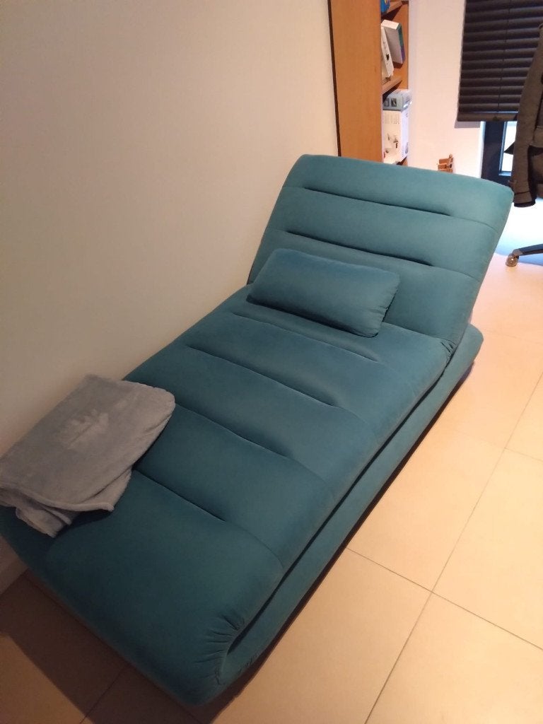 design fauteuil (petrol kleur), Huis en Inrichting, Ophalen, Zo goed als nieuw, 75 tot 100 cm, Modern