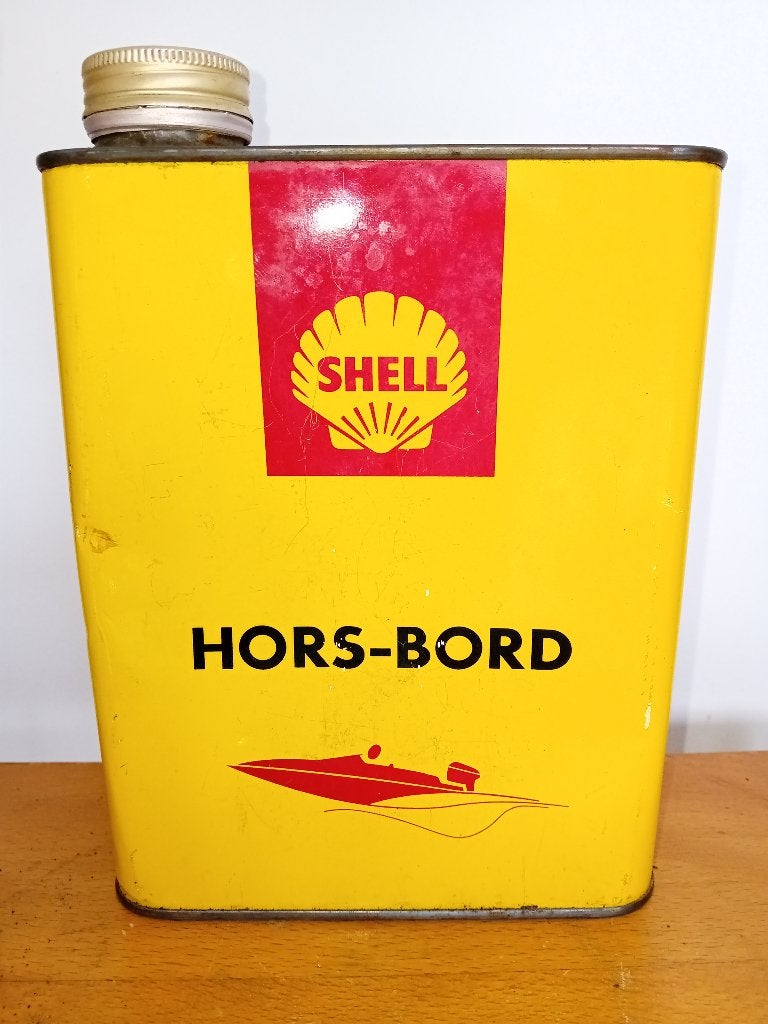 Zeldzaam olieblik SHELL HORS-BORD., Verzamelen, Ophalen of Verzenden, Zo goed als nieuw