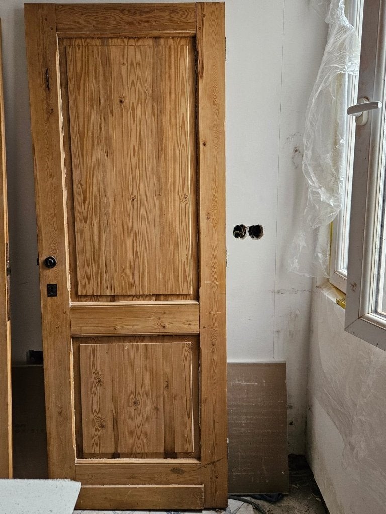Grenen deur, Ophalen, Gebruikt, Minder dan 80 cm, Binnendeur