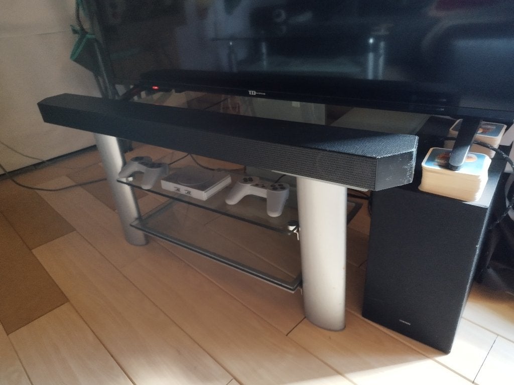tv meubel in glas, Ophalen, Gebruikt, Glas, 50 tot 100 cm