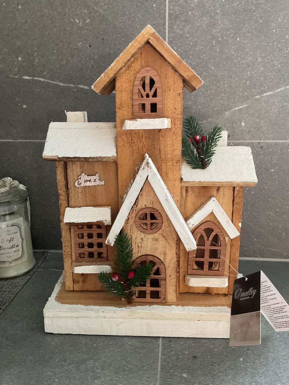 Maison en Bois de Noël Neuves avec etiquette, Enlèvement ou Envoi, Neuf