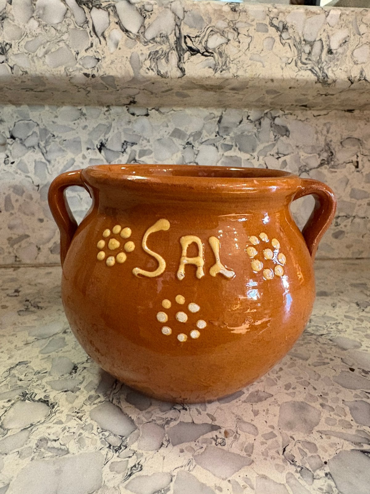 Vintage Spaanse keramiek zout pot, Antiek en Kunst, Ophalen of Verzenden