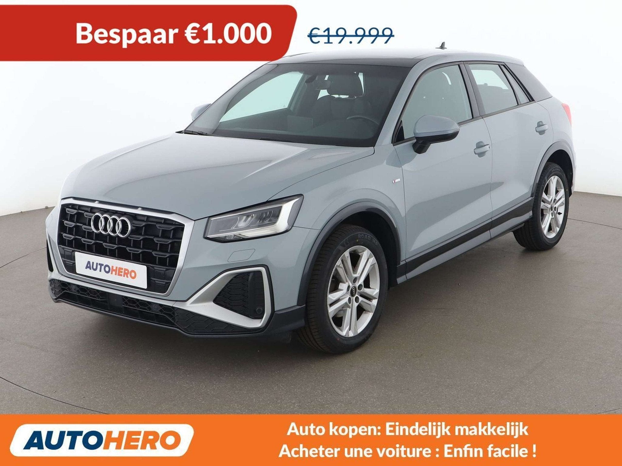 Audi Q2 30 TDI S line (année de construction 2021), Argent ou Gris, Achat, 1440 kg, Noir