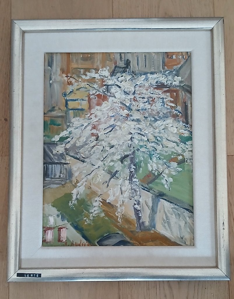 Vintage schilderij J. Andrien (Josée) kunst, Antiek en Kunst, Kunst | Schilderijen | Modern, Ophalen of Verzenden