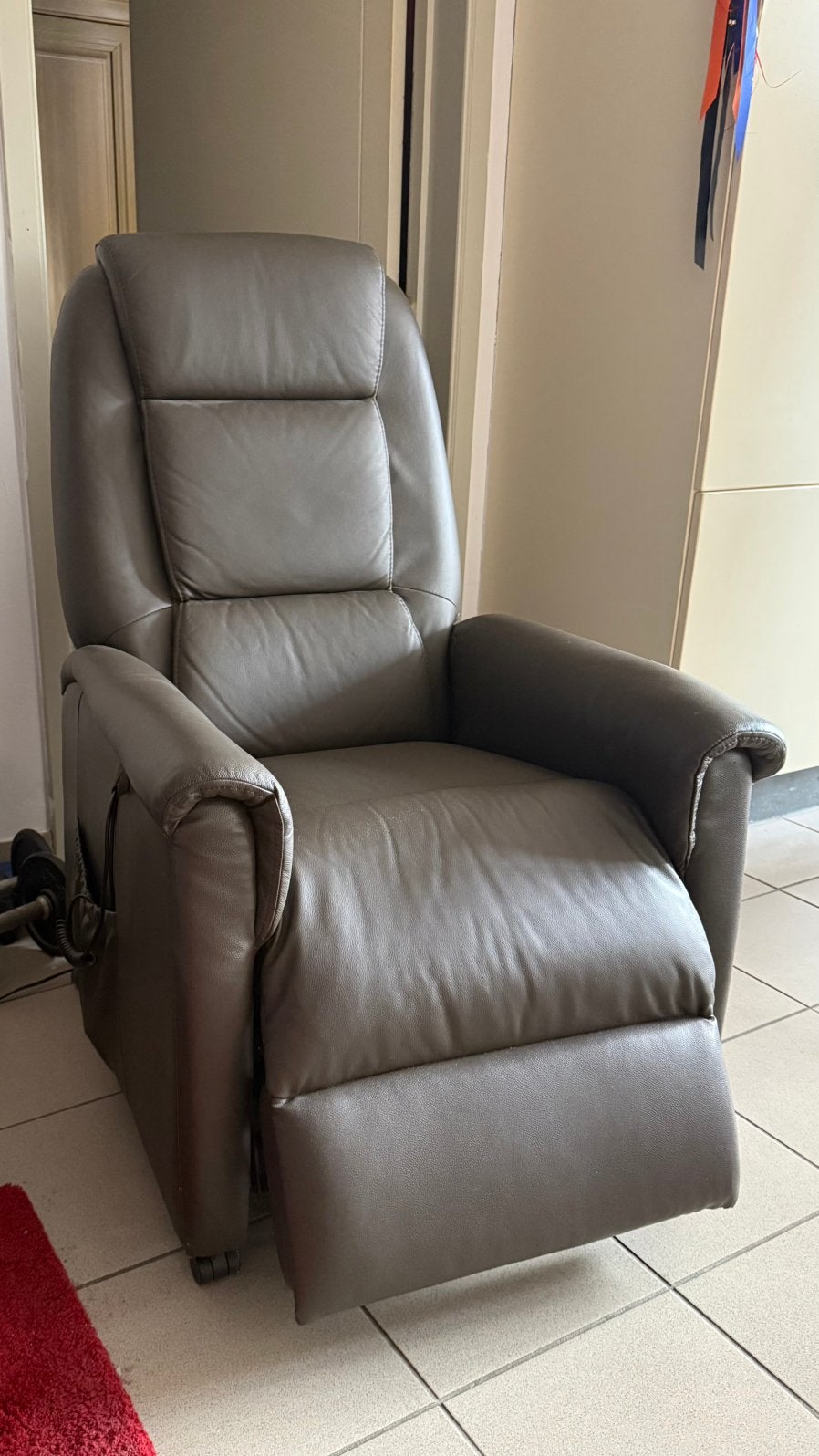 Leren elektrischede zetel stoel fauteuil bruin, Enlèvement