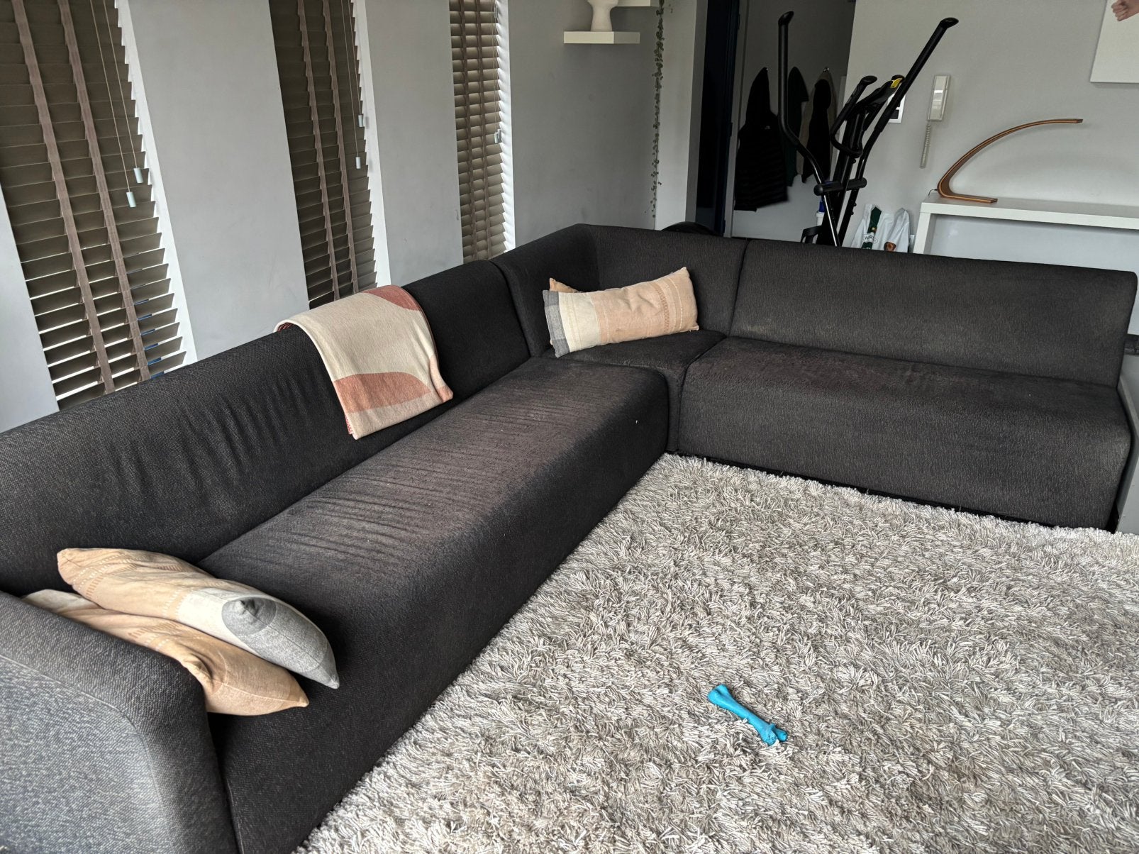 3-delig zetel, L-vorm, MOET DEZE WEEK WEG, Huis en Inrichting, Ophalen, Gebruikt, Stof