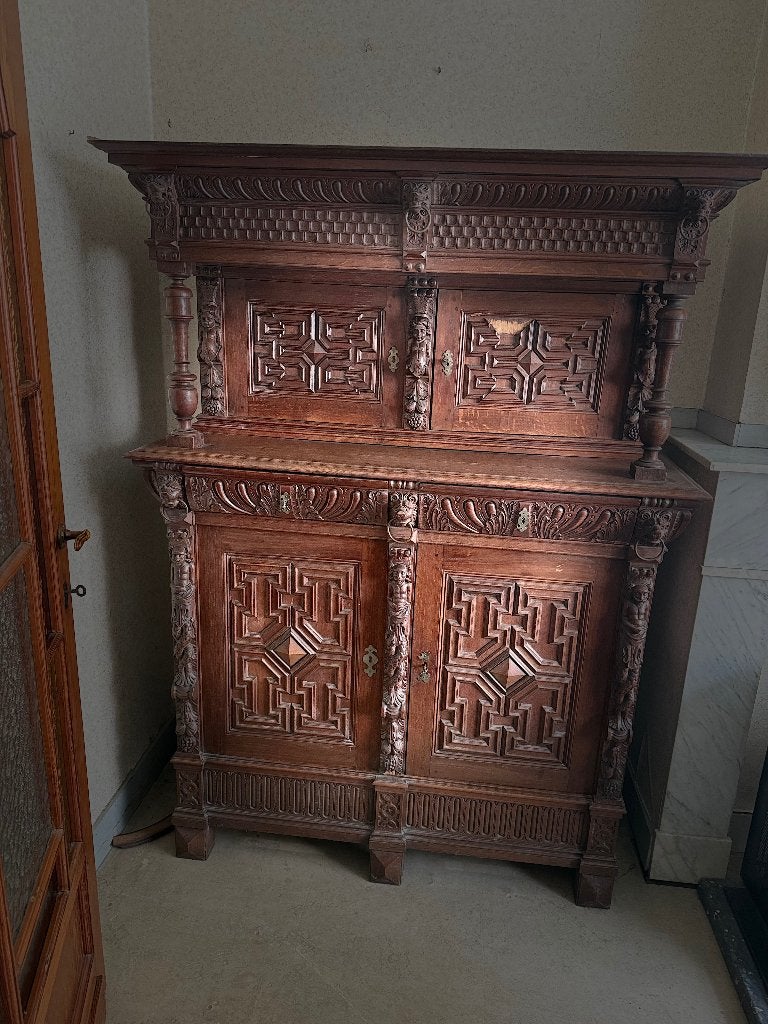 Antieke kast Flemish Renaissance Revival, Ophalen, Gebruikt, Flemisch Renaissance Revival