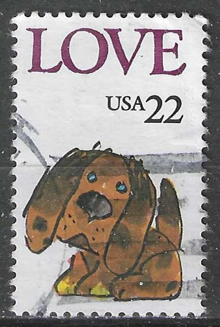 États-Unis 1986 - Yvert 1619 - Message d'amour (ST), Timbres & Monnaies, Envoi, Affranchi