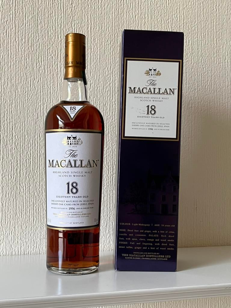 Whisky Macallan 18 Years 1996 Sherry Oak, Ophalen of Verzenden