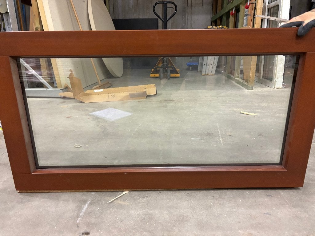 vast houten raam kastanjebruin, Ophalen, Gevelraam of Ruit, Minder dan 80 cm, 80 tot 120 cm