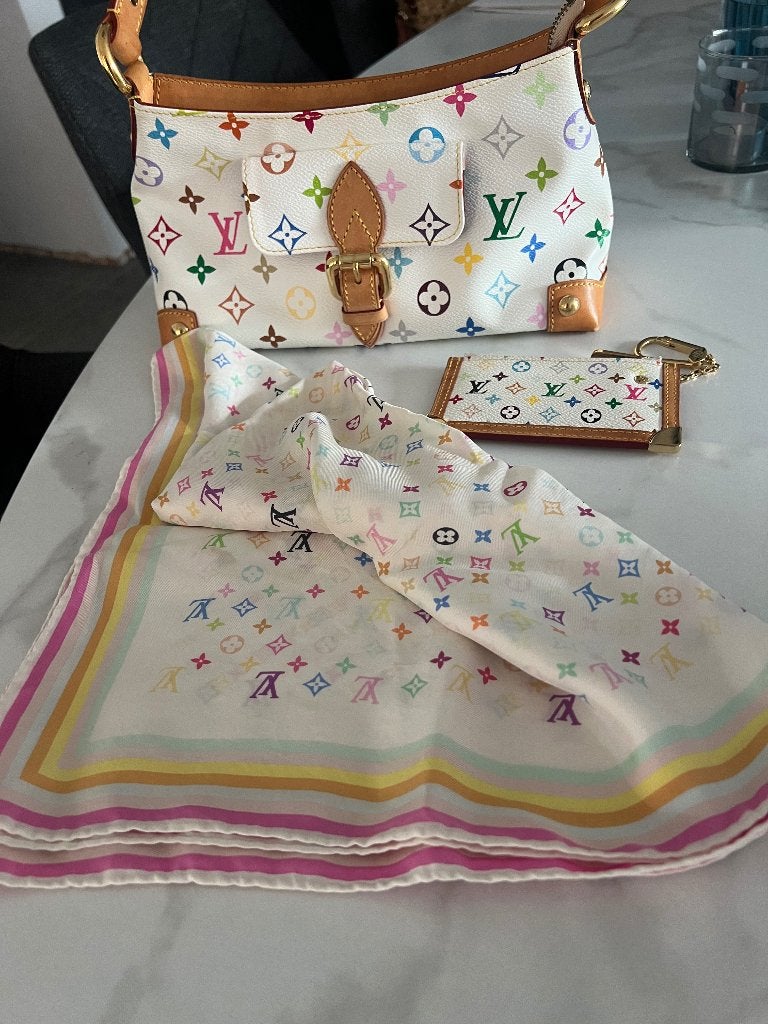 Handtas portemonnee en sjaaltje, Handtassen en Accessoires, Ophalen of Verzenden, Zo goed als nieuw, Wit, Schoudertasje
