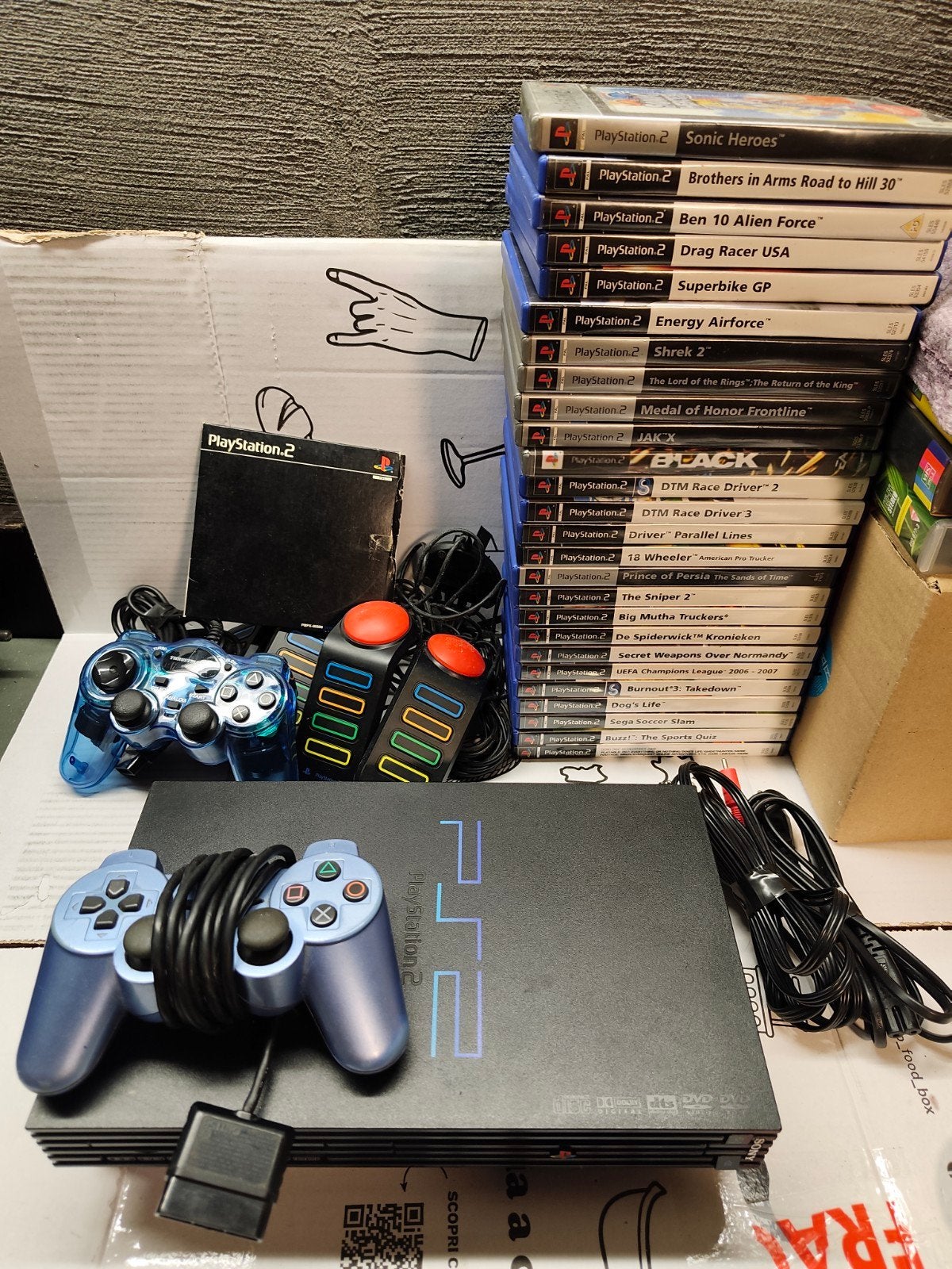 Lot PlayStation 2 met Buzz, Games en Spelcomputers, Spelcomputers | Sony PlayStation 2, Ophalen of Verzenden