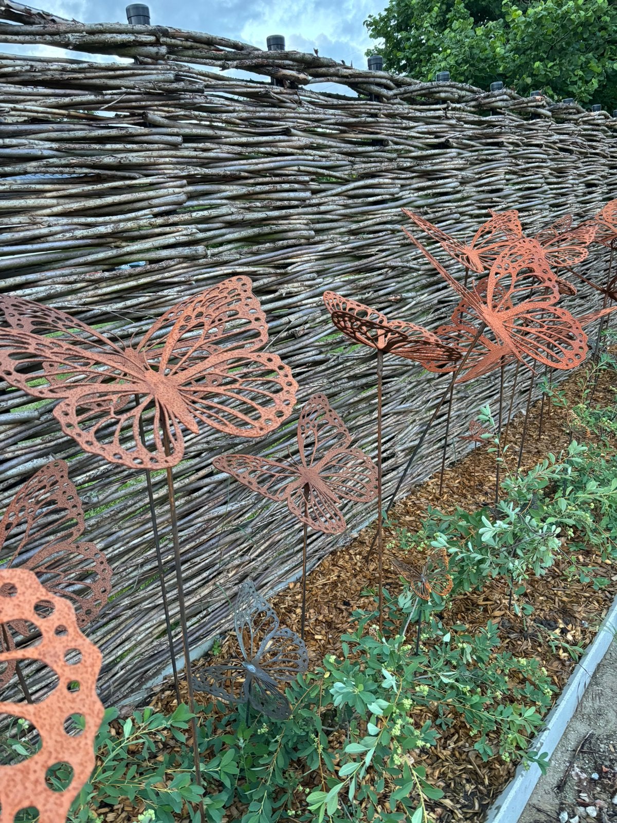 Papillons en acier Corten, Jardin & Terrasse, Piques de jardin, Comme neuf, Enlèvement
