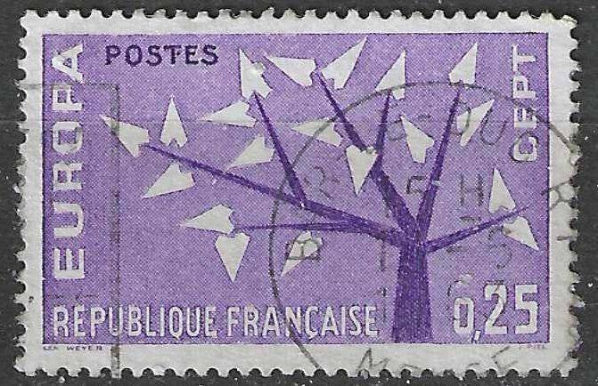 Frankrijk 1962 - Yvert 1358 - Europa - 25 c. (ST), Postzegels en Munten, Verzenden, Gestempeld