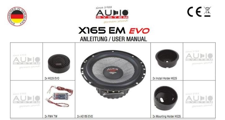 AUDIOSYSTEM X165 EM EVO composet (LAKRO KNALLER), Auto diversen, Autospeakers