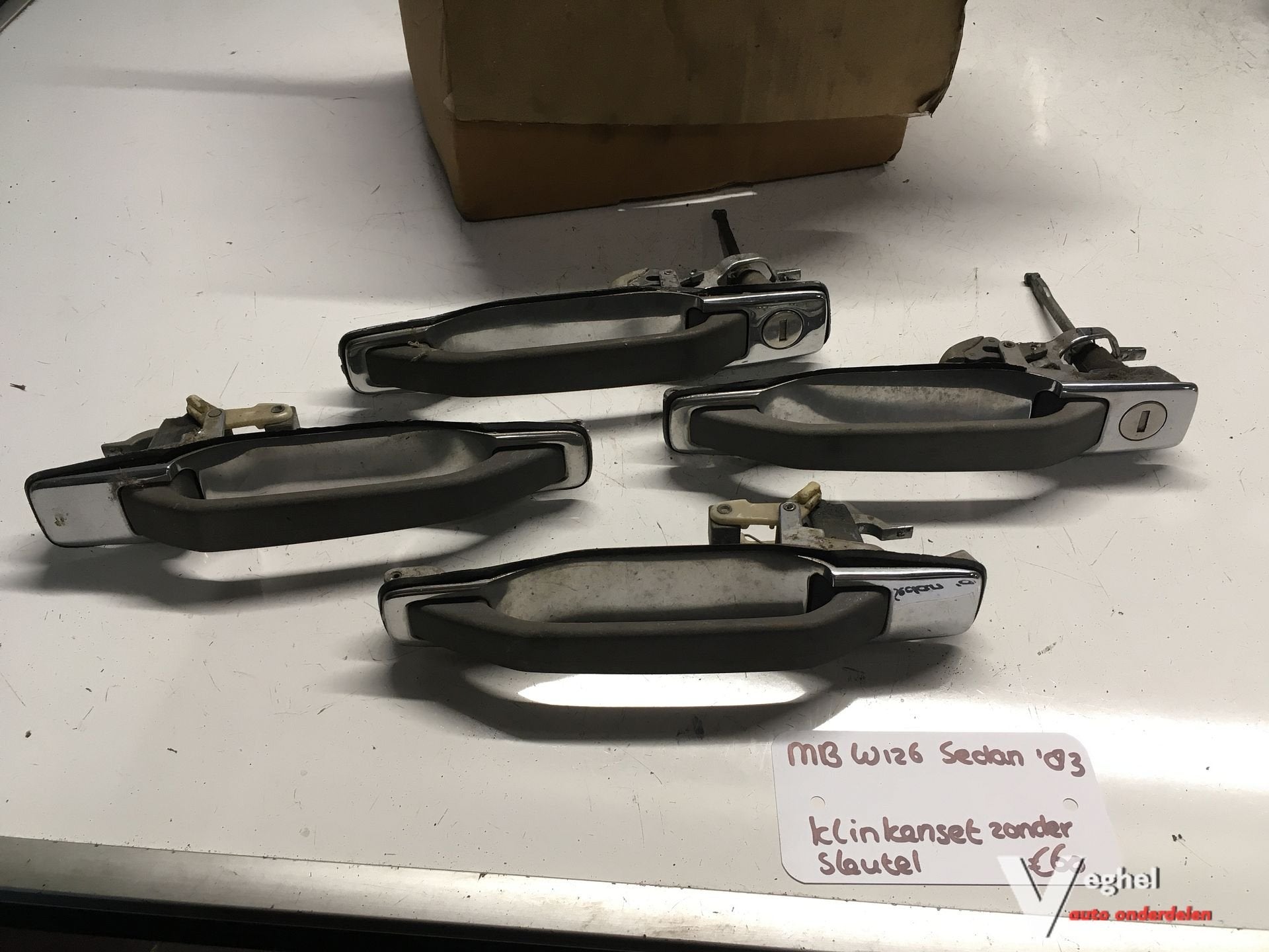 Mercedes W126 1983 Deurklink Chrome set van 4 ( zonder sleut, Gebruikt, -, Deur, -