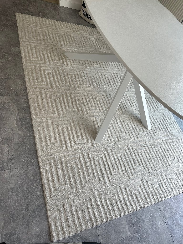Salon tapijt te koop, Huis en Inrichting, Stoffering | Vloerbedekking, Ophalen, Gebruikt, Crème, Tapijt