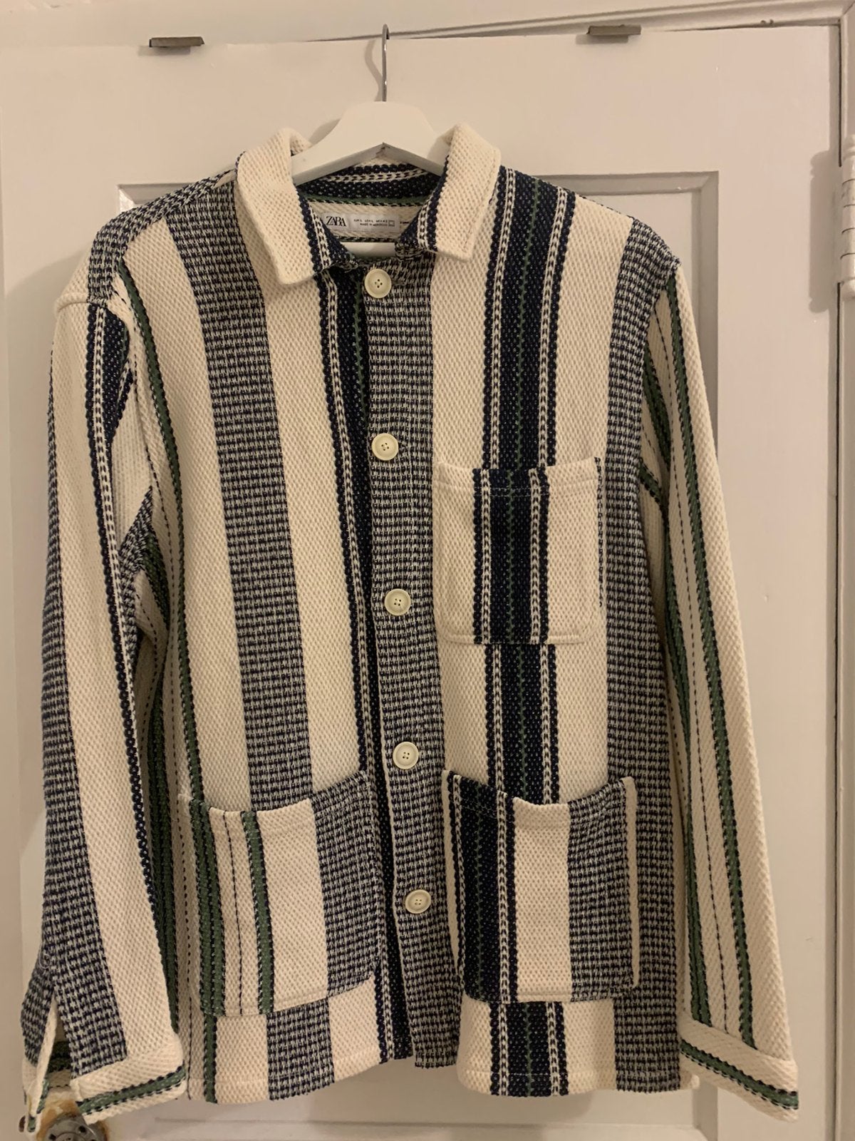 Chemiste texture a rayures verticales avec poches Zara, Enlèvement, Comme neuf, Taille 42/44 (L), Autres couleurs