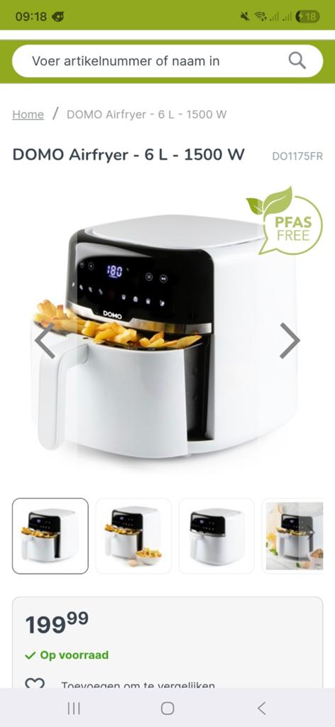 Domo Airfryer, Elektronische apparatuur, Ophalen, Airfryer