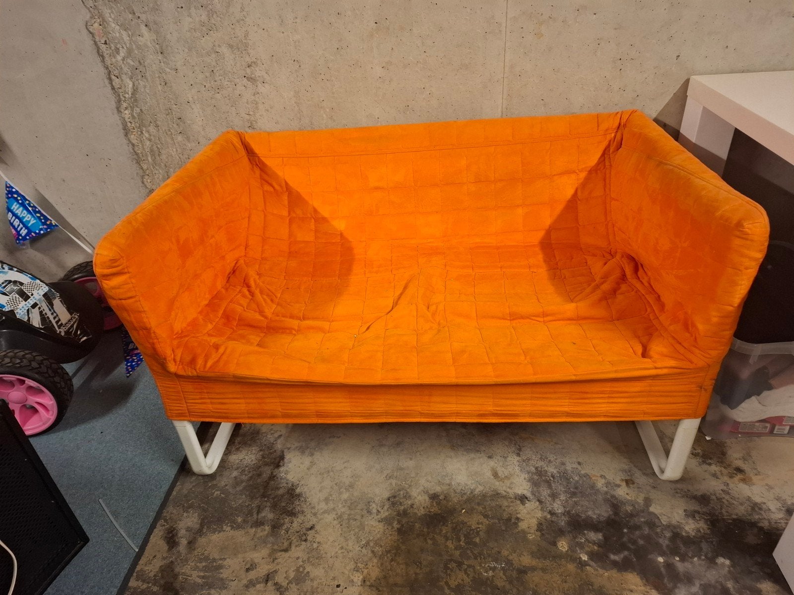 Oranje 2 zit zetel, Ophalen, Gebruikt, Tweepersoons