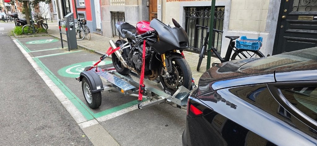 Remorque moto pliante OziConcept HD - État Neuf, Caravans en Kamperen, Vouwwagens, Overige merken, Ophalen