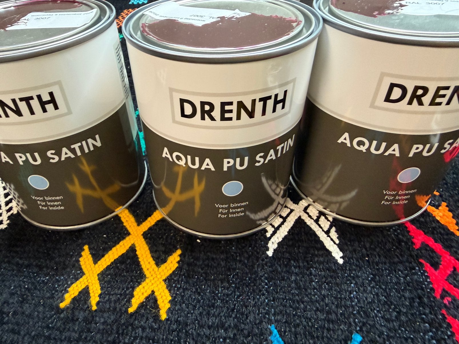 Drenth ral 3007, zwartrode watergedragen lak 1liter, Ophalen of Verzenden, Nieuw