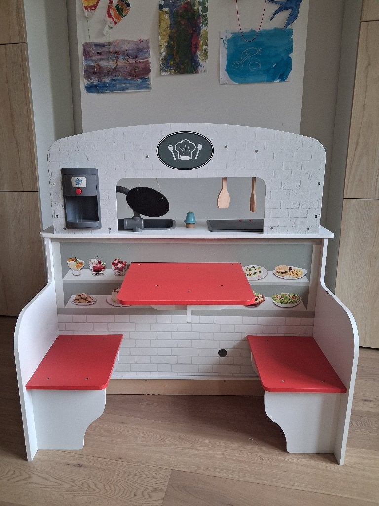 Cuisine restaurant bois, Kinderen en Baby's, Speelgoed | Speelkeukens, Ophalen, Gebruikt, Hout, Speelkeuken