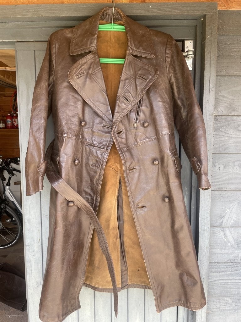 zeer mooie vintage leren motorjas jaren '60/'70;, Motoren, Ophalen of Verzenden, Tweedehands, Jas | leer