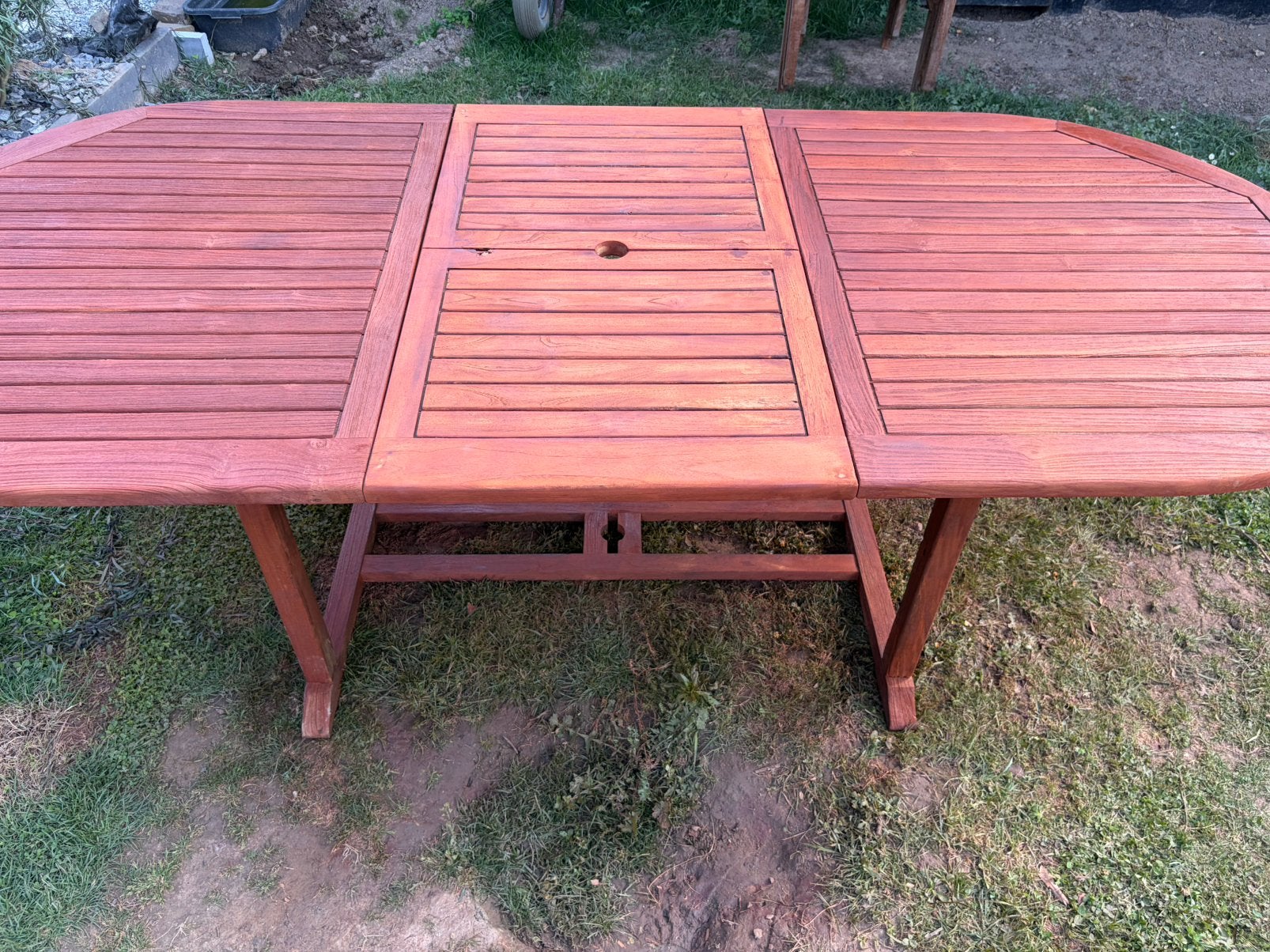Table de jardin en teck, Jardin & Terrasse, Enlèvement, Utilisé, Bois