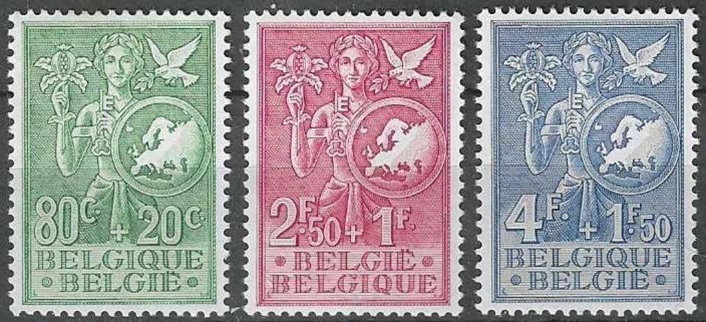 Belgie 1953 - Yvert/OBP 927-929 - Europese gedachte (PF), Verzenden, Postfris, Postfris, Europa